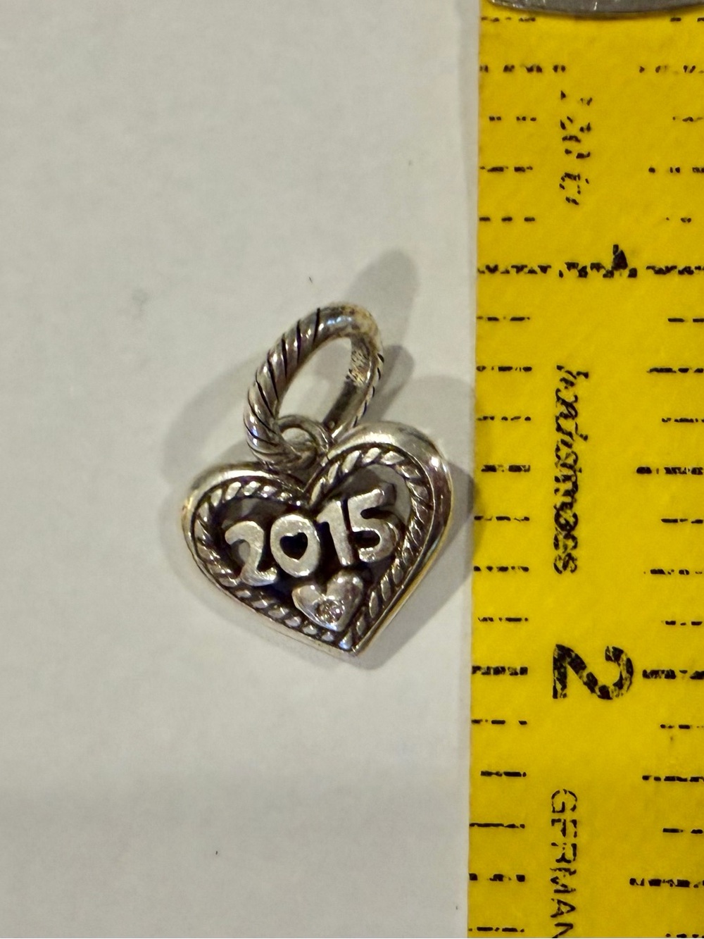 Brighton Silver Heart '2015' Charm Pendant